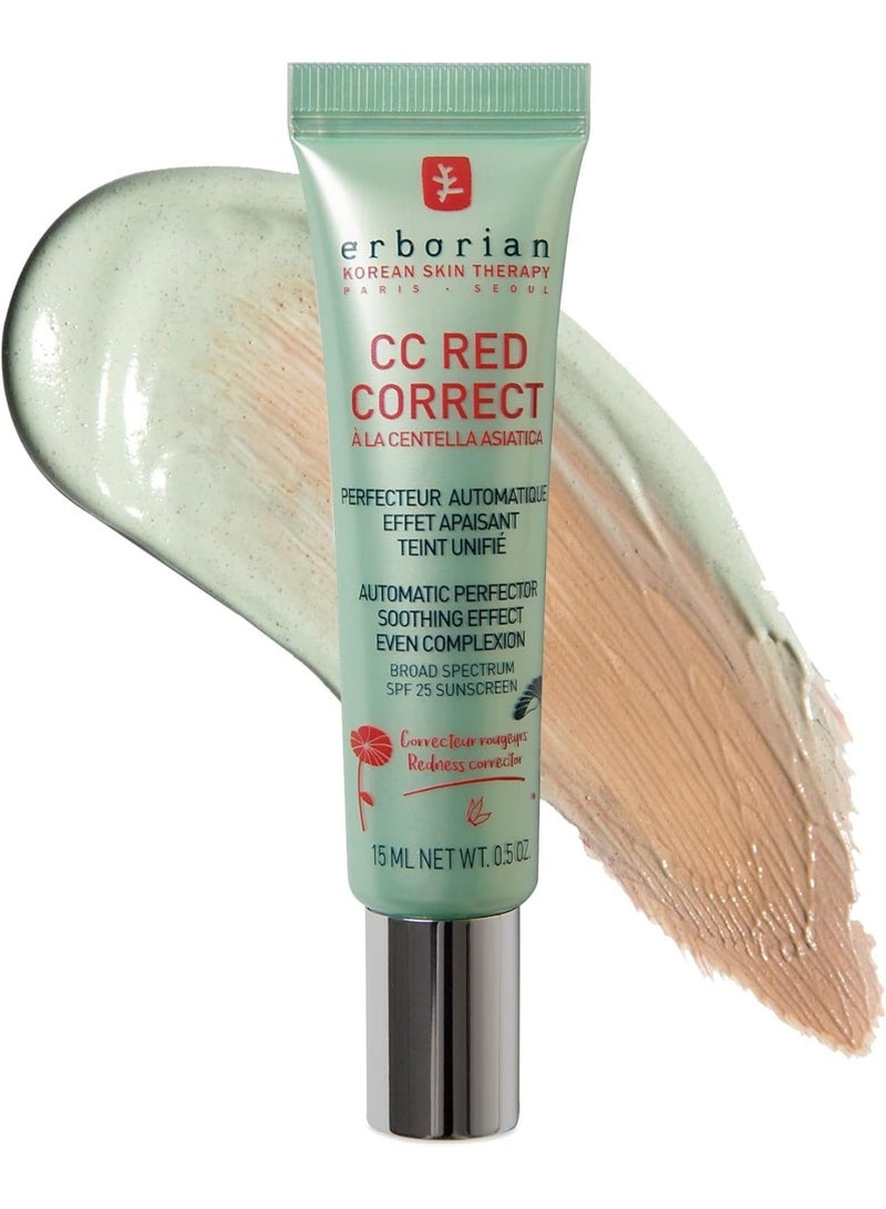 اربوريان إربوريان سي سي ريد كوريكت للعناية بالبشرة، أول مصحح لون أخضر مع مستخلص نبات السنتيلا الآسيوية، مصحح لون مضيء مع تغطية للاحمرار، عامل حماية من الشمس 25، سيكا، منتجات العناية بالبشرة الكورية - Image 1